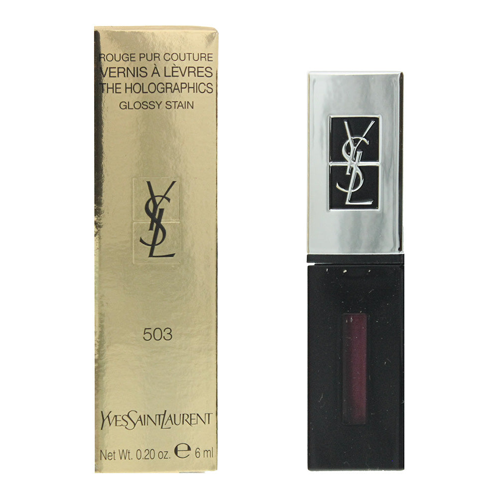 Yves Saint Laurent Rouge Pur Couture Vernis A Levres The Holographics Glossy Stain No-503  Neon Prune 6 Ml